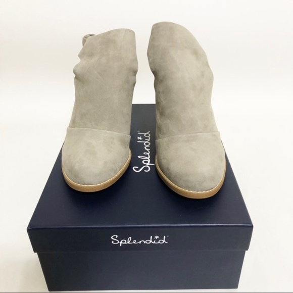 Splendid Danae Stacked Heel Bootie Pearl Gray - Picture 4 of 6